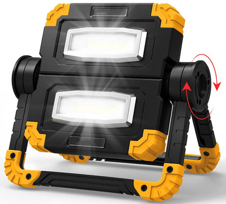 شراء مصباح عمل LED محمول قابل لإعادة الشحن 2 COB 2000 لومن دوران 360 درجة قابل للطي التصنيع عبر الإنترنت